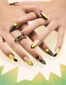 geometric neon nails