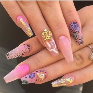 princess gold nails