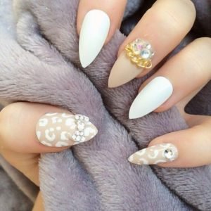 leopard gold nails