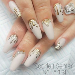 dripping gold nails