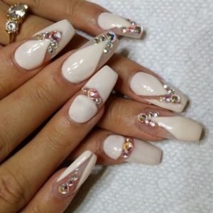 crystal nude nails