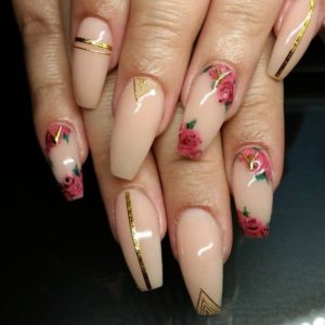 rose nude nails