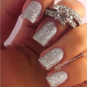 Celestial Dangles Mix / Silver  Metallic nail art, Metallic nails, Pretty  acrylic nails