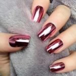 chrome nails rose gold