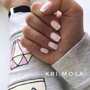 pink french nails