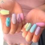 Pastel Coffin Acrylic Nails