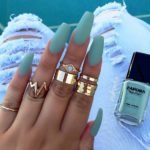 green pastel nail polish