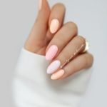 pastel peach pink white