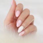 pastel pink shell nails