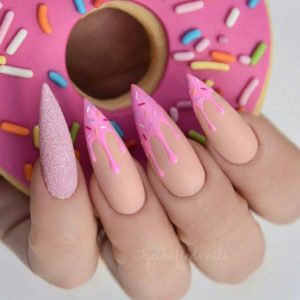 Doughnut Pointy Stiletto Nails