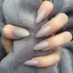 Light Grey Stiletto Nails