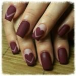 Burgundy Love Nails