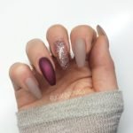 Burgundy nude Nails