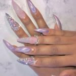 Glitter Sparkle Unicorn Nail Polish Stiletto Nail