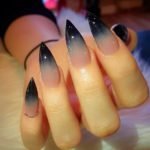 black Ombre Stiletto Nail