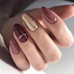 gold taupe burgundy nails
