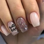 pink glitter nails