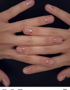 Nude nails and glitter