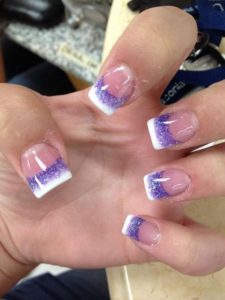 French Manicure with a Purple Twist