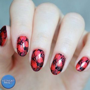 Hawaiian Hibiscus nails