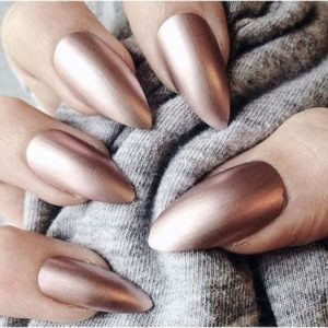 Almon shaped nails in copper color