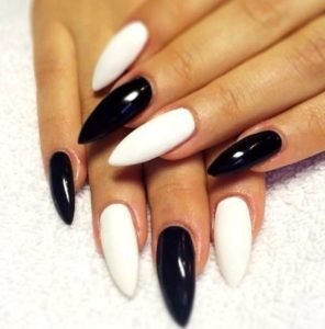 alternating black and white nail designs