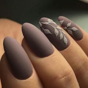 brown oval nails