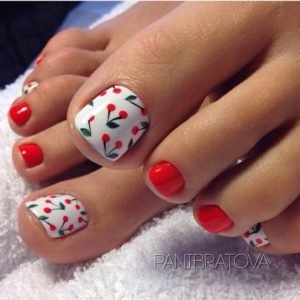 cherry toenail look