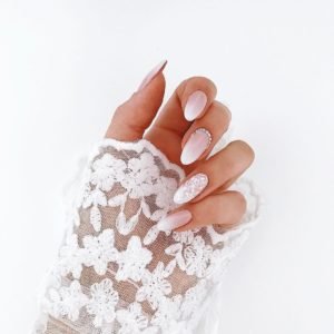 white bridal nails