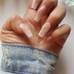 coffin diamond Acrylic Nails