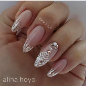 Cute french manicure for brides