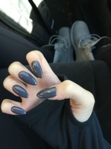 gray stiletto nails
