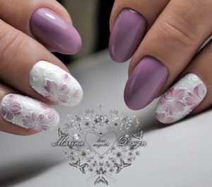 lavender and white nails