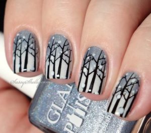 ombre with snowflakes
