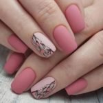 pink matte nails