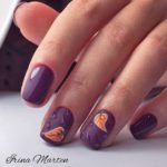 purple and orange nail look