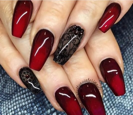 red and black nail designs