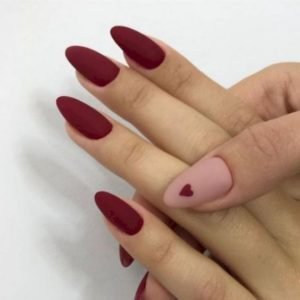 red matte nail look