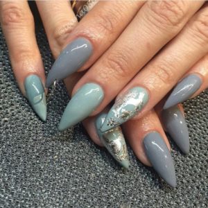 turquoise and gray stiletto