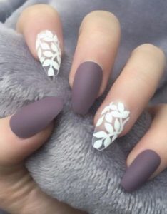 violet gray with white nails