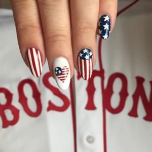 4th of July almond nails