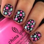 black pink polka dot