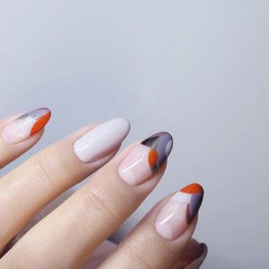 colorful tips manicure