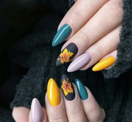 dashing fall nail design