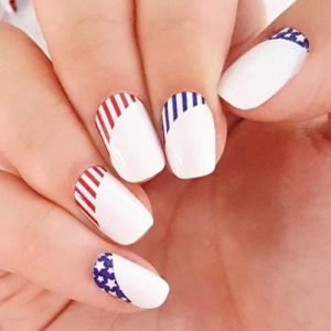 white nails star stripes