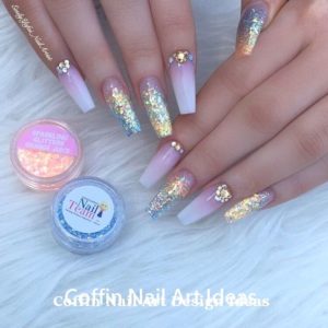 Coffin Nails with diamonds