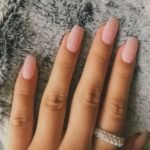 Nude acrylic nails coffin
