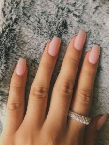 Nude acrylic nails coffin