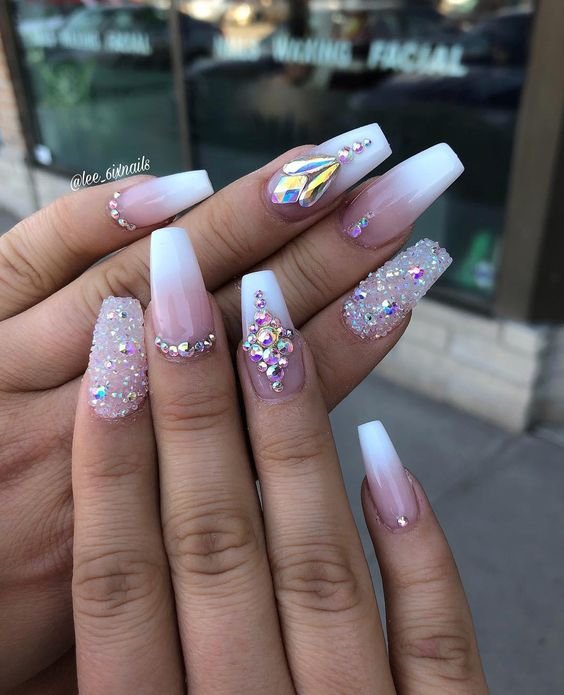 rhinestone nails