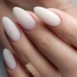 Simple Nude Almond Shaped Nails